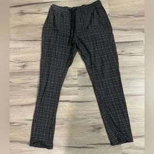 Gray plaid slim bluenotes joggers M
